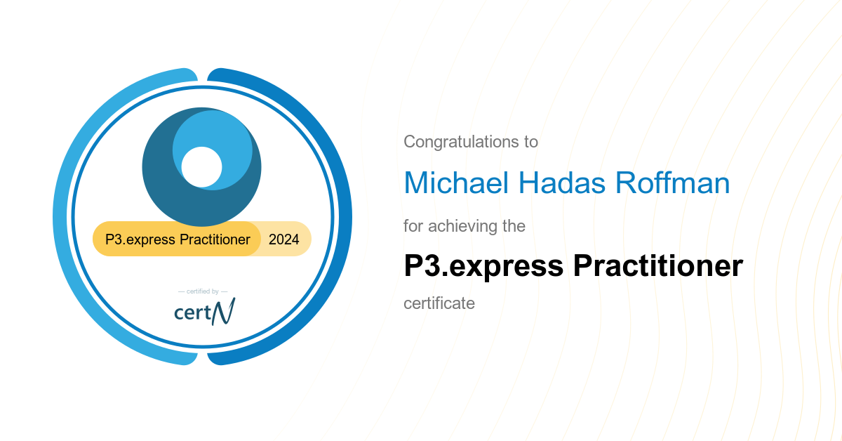 certN has issued a digital badge for Michael Hadas Roffman.